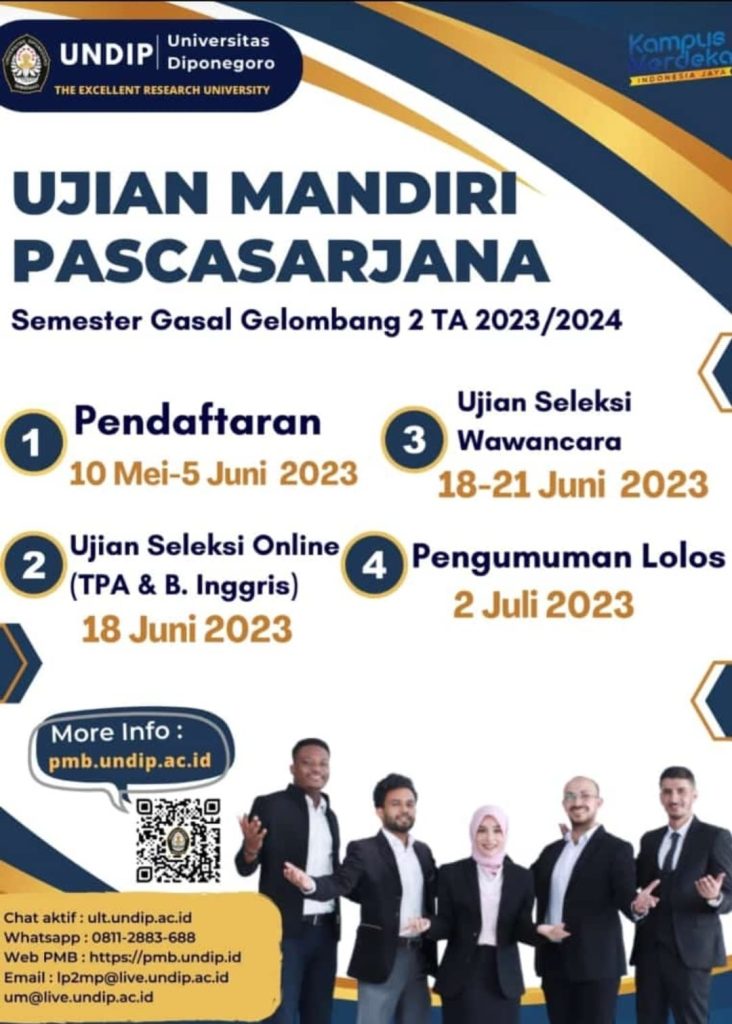 Universitas Diponegoro Buka Pendaftaran Ujian Mandiri Pascasarjana